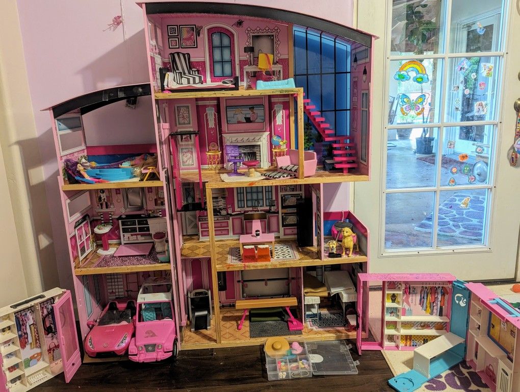 Barbie Mansion Doll House And Furniture