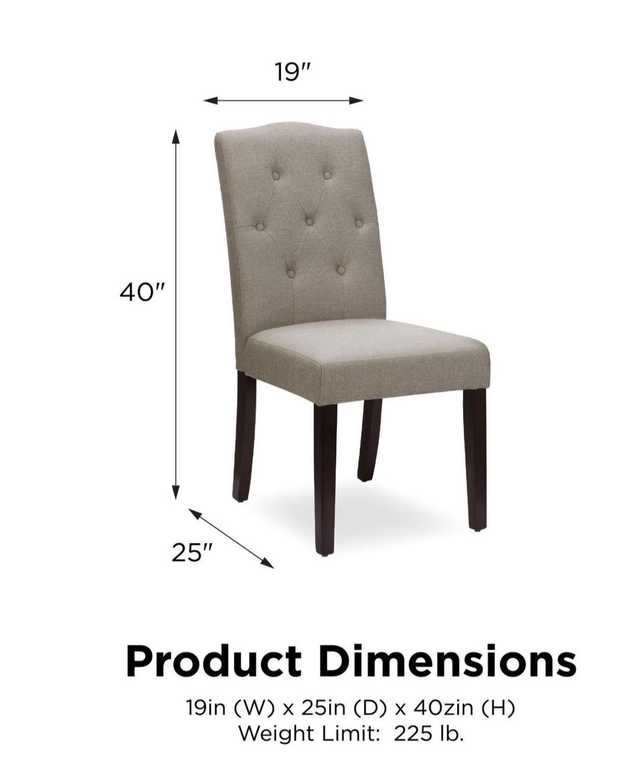 Brand New Contemporary Upholstered Tufted Dining Side Chair