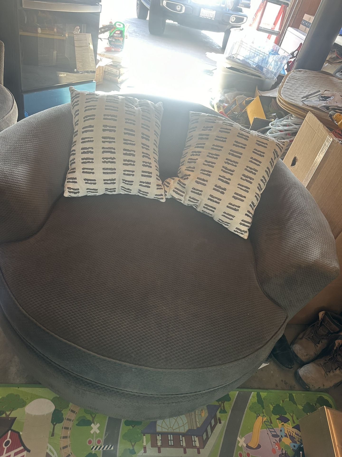Grey Circle Couches