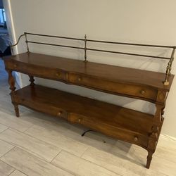 Hutch Table With Felt Utensil Drawers 