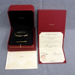 Authentic 18K Yellow Gold Love Bracelet Size 19