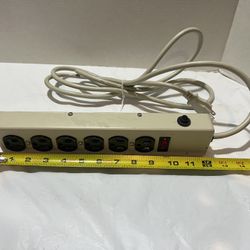 Electric All Metal Surge Protector 6-Outlets , 15A-125V 60HZ 9FT EXTENSION CORD