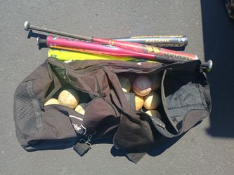 Soft ball bats and balls