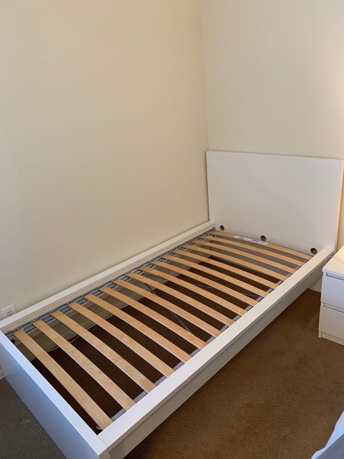White Ikea Malm HIGH twin size bed frame * can deliver *