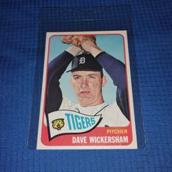 Vintage Old 1965 Dave Wickersham Baseball Card Topps #375 Detroit Tigers 