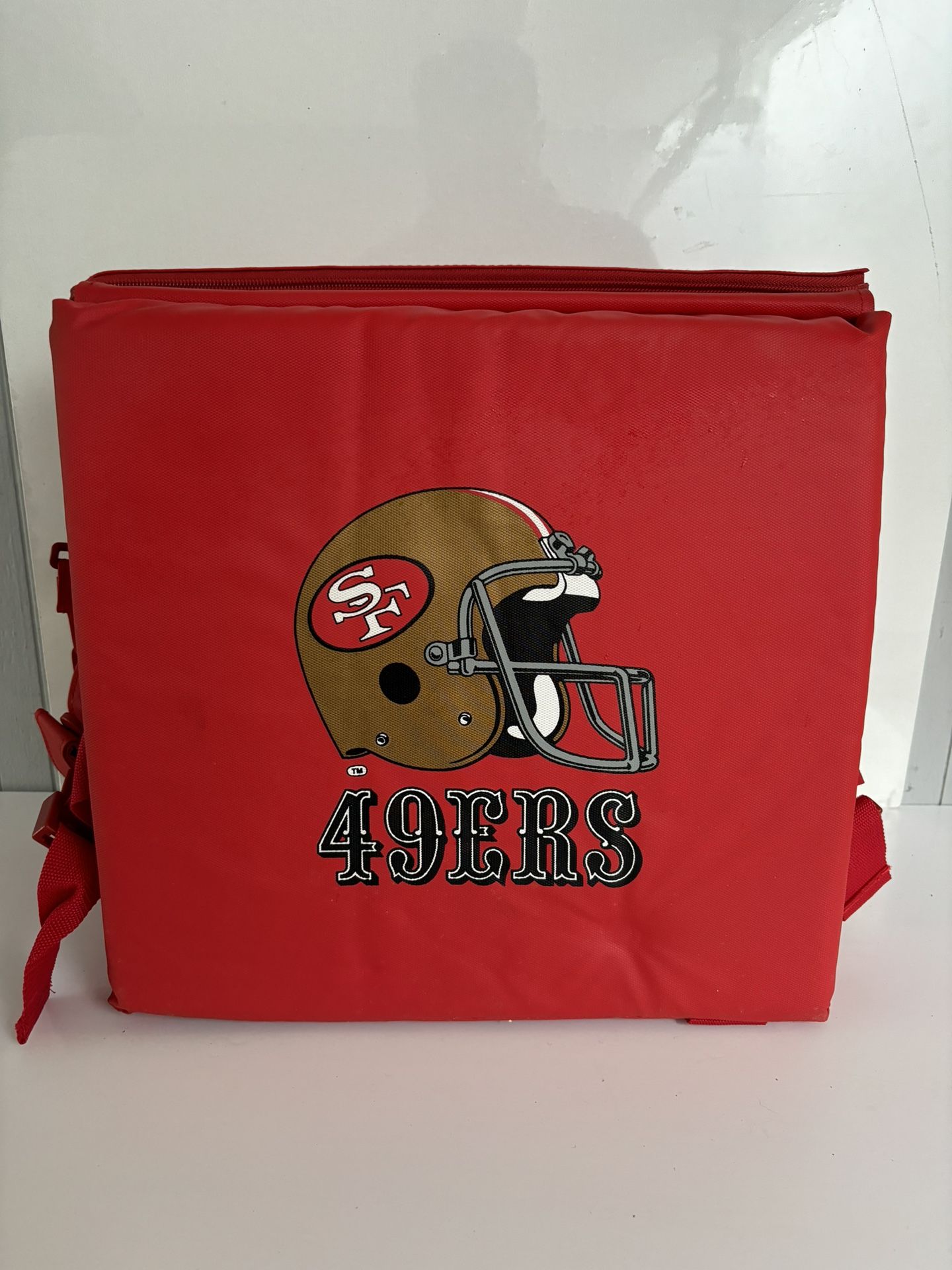 Vintage 90s San Francisco 49ers fan bag Stadium Cooler Seat Backpack in like new condition 