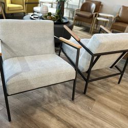 Accent Chairs/Gray, Black, And Wood