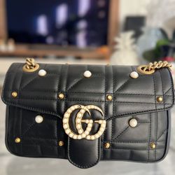 AUTHENTIC GUCCI MATTELASSES MARMONT PEARL BAG