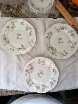 Set of 3 Vintage Floral Porcelain salad plates