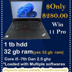 Lenovo E480 1TB HDD 32GB RAM WIN 11 PRO