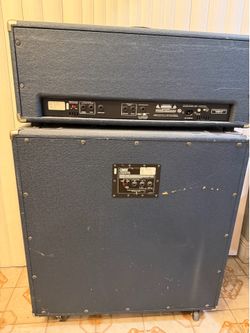 Blue Voddo tube amp with 4x12 speaker cabinet