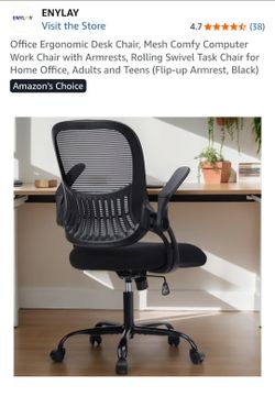 Brand new. Office Ergonomic Desk Chair, Mesh Comfy Computer Work Chair with Armrests, Rolling Swivel Task Chair for Home Office, Adults and Teens (Fli