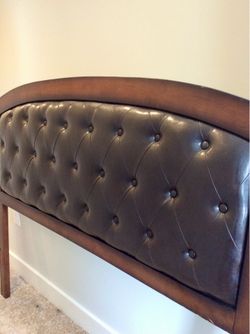 Premium Tufted Faux Leather & Wood Queen Headboard - $50