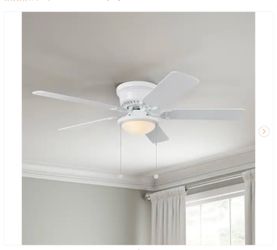 Hampton Bay Hugger 52 in. LED Indoor White Ceiling Fan. - New