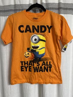 NWT Halloween Boys Minions T-Shirt - That's All Eye Want - Size XS and S 