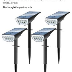 Solar Spot Lights Outdoor, Solar Lights Outdoor Waterproof IP65, 3 Brightness Modes Dusk to Dawn Landscape Spotlights for Yard Garden Pathway Tree Dec