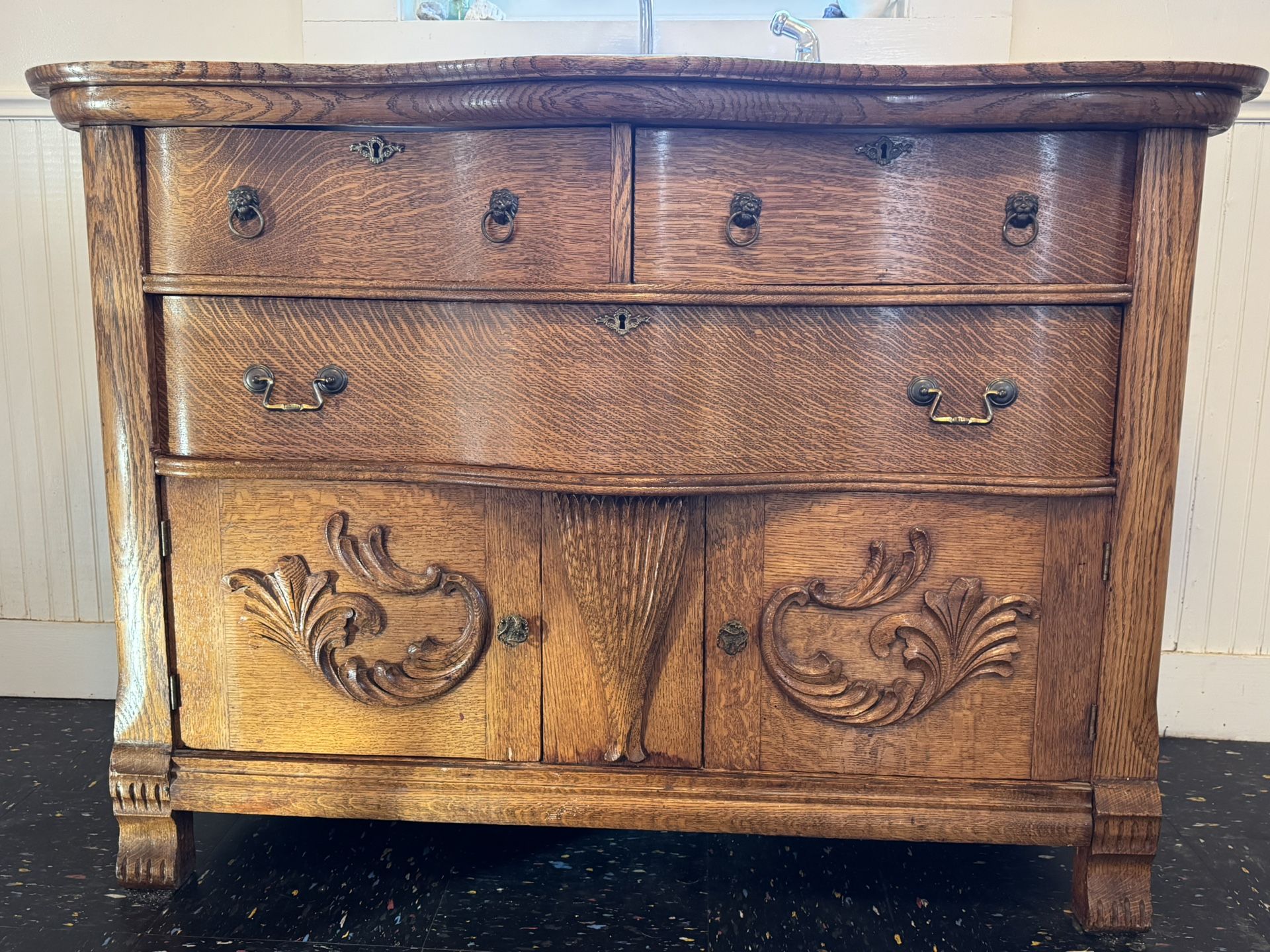 Antique Dresser With Sinc Cutout For kitchen