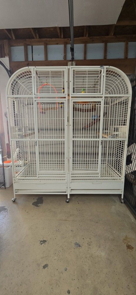 Double Cage for Birds Parrot Aviary