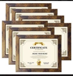 Rustic Wood Certificate Frames Set of 6
