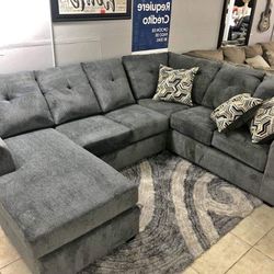 New Large Grey Sectional Sofa