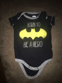 Batman born to be a hero boy’s onesie zero to 3 months