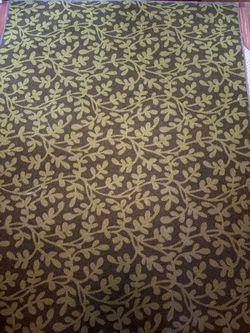 Green Floral Area Rug