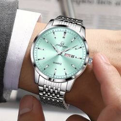 PENGAGAR Classic Fashion Calendar Week Waterproof Luminous Men's Quartz Watch