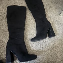 Thigh High Black Suede Boots