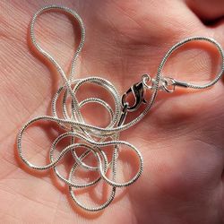 1pcs. 4.45g Solid .925 Sterling Silver 1mm Snake Chain Necklace 22" long