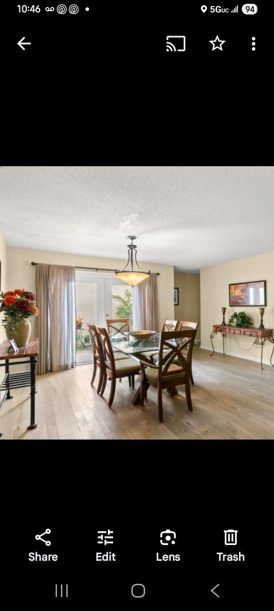 Glass Dining Table Plus 6 Chairs