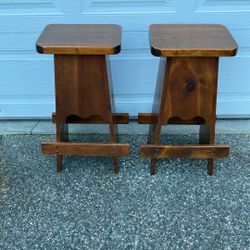 A pair of wooden  Bar stools