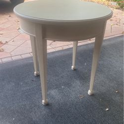 Cream Wood End Table