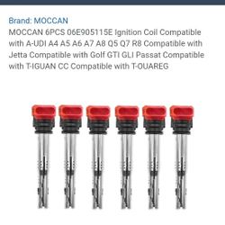 6 Coilpacks For Audi A4 A5 A6 A7 A8 Q5 Q8 R8
