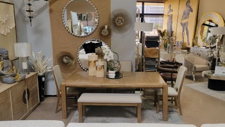 6 pc Modern Dining Table Set Bench Included!