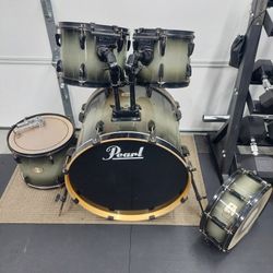 Pearl ELX Black Burst 5pc Drum Set Shell Pack **Located In Upland**