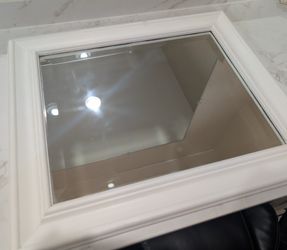 Oak Wood Frame Mirror White