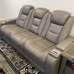 2pc Real leather Power Sofas