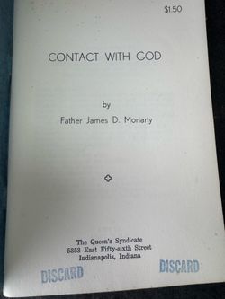 Contact With God Father James D. Moriarty 1963 1st Ed Catholic Vintage Spiritual