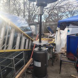 Tall Outdoor Patio Heater With Full Propane Tank