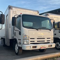 2013 Isuzu NRR 18 Foot Box Truck With ROLLUP Side Door Diesel 5.2L Engine Automatic Step Bumper No Liftgate 