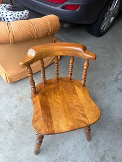 Traditional Hardwood Saddle Seat Armchair