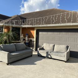 Beautiful grey sofa set both for 550 or 250 each great condition 