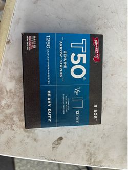 Genuine Arrow T50 heavy duty staples are 1/2 inch (12mm) in size.