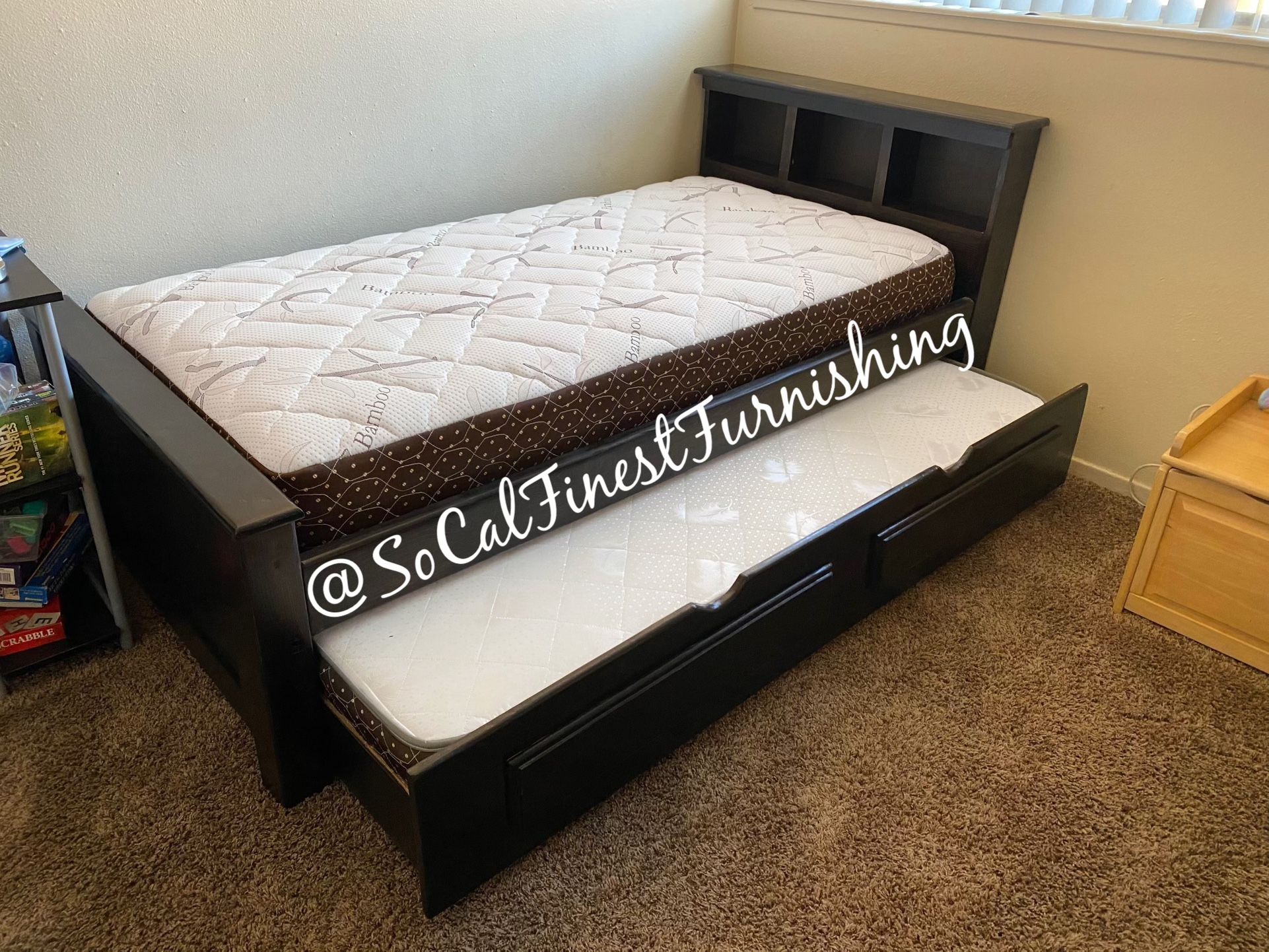 Twin Bed With Trundle And Mattresses