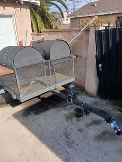 Double barrel BBQ PITS TRAILER