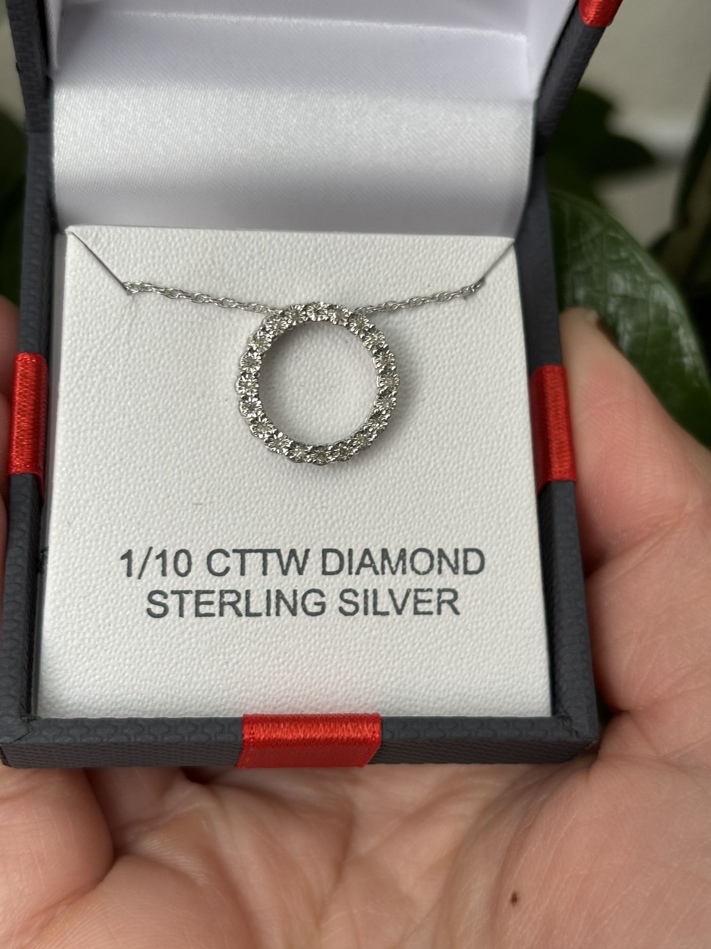 Sterling Silver Diamond Necklace