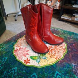 Red Boots Size 13 In Very Good Condition Cash ONLY