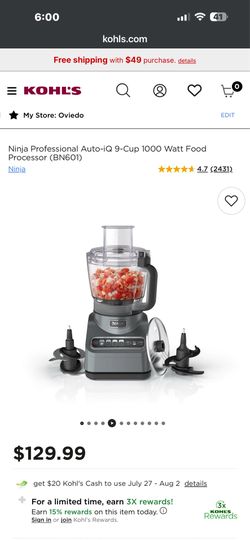 Ninja Professional Auto-iQ 9-Cup 1000 Watt Food Processor (BN601)