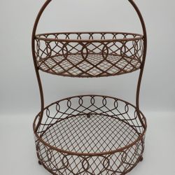 2 Tiered Vintage Circle Fruit Basket