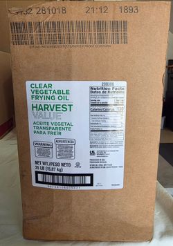 35 lb Harvest Value Clear Vegetable Frying Oil